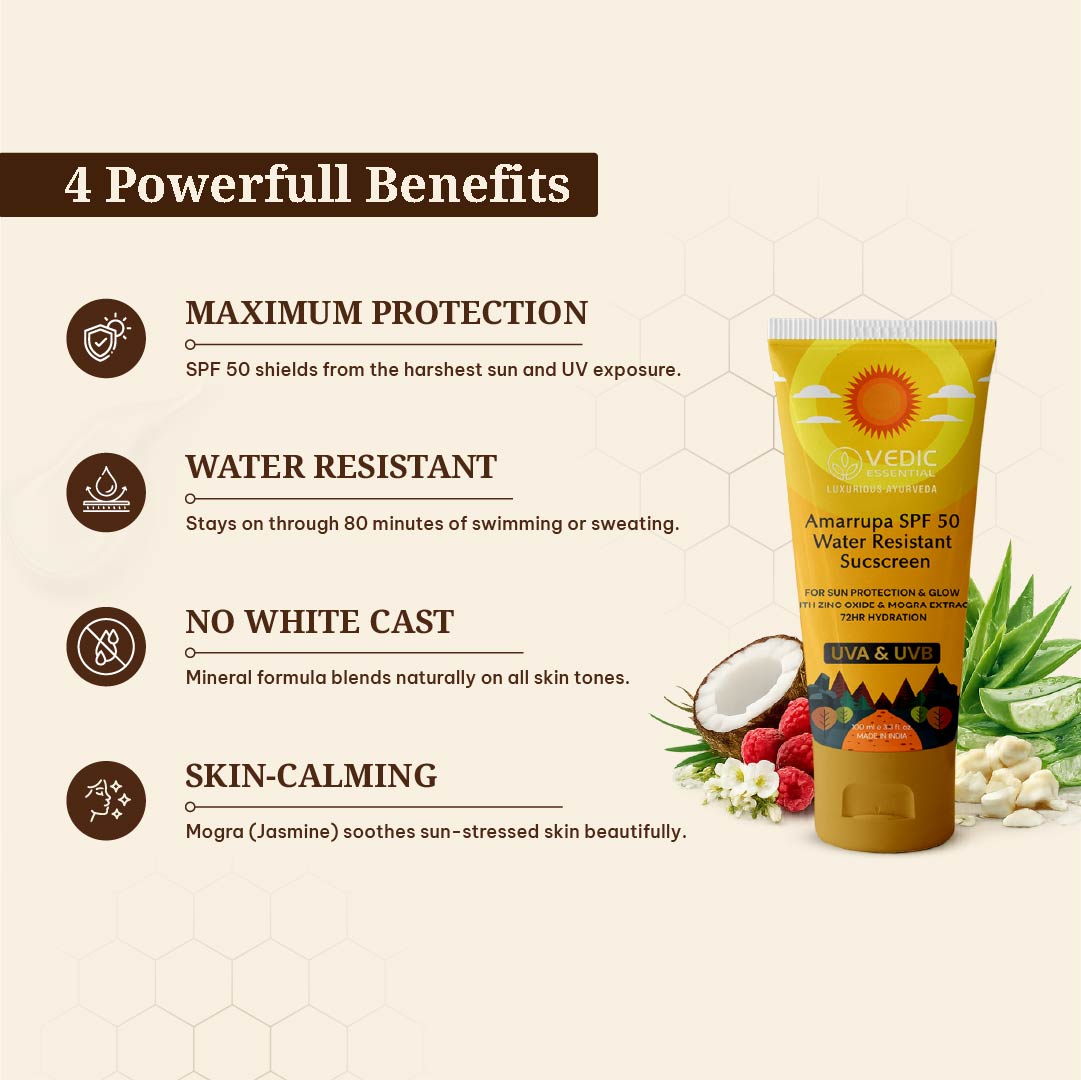 Amarrupa SPF 50 Water Resistant Sunscreen (100 ml)