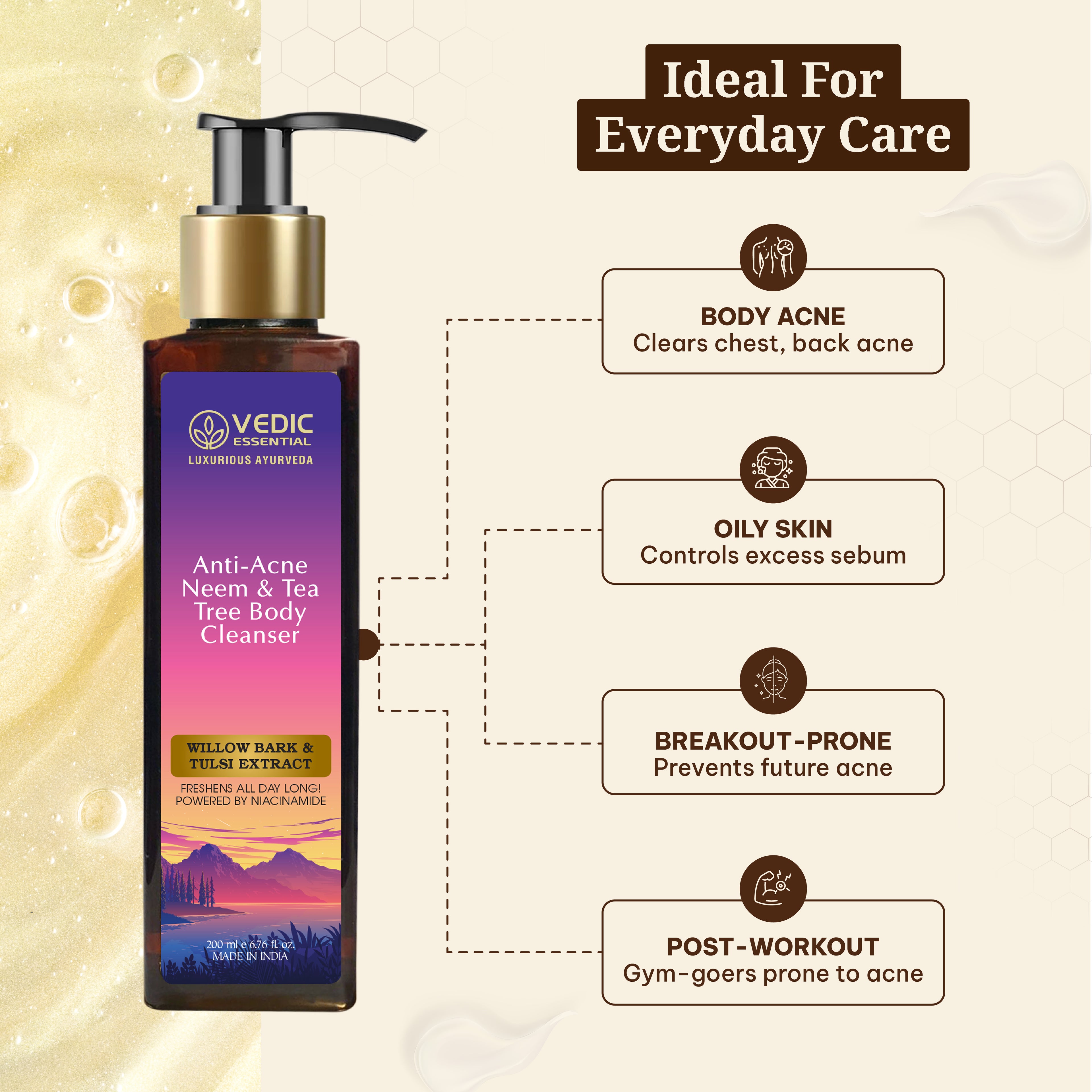 Anti-Acne Neem & Tea Tree Body Cleanser (200 ml)