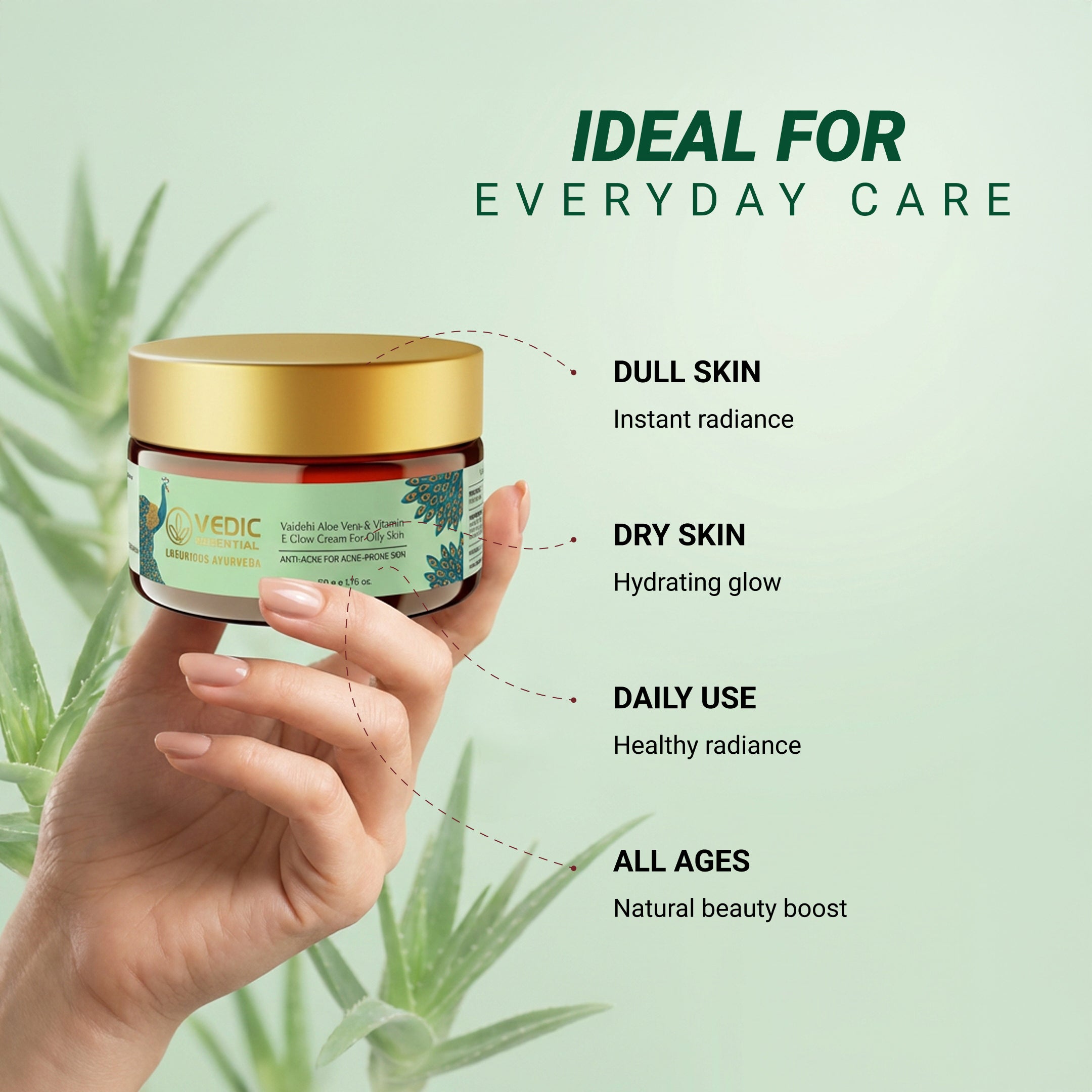 Vaidehi Aloe Vera & Vitamin E Glow Cream For Oily Skin - 50 ml